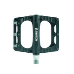 Pédales plateforme VTT Switch Freeride alu CNC 100 x 90 mm à picots (paire) – Noir