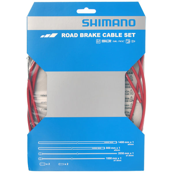 SHIMANO Kit Cables Gaines De Frein PTFE Road PTFE Rouge