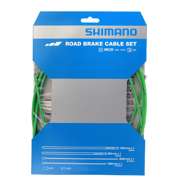 SHIMANO Kit Cables Gaines De Frein PTFE Road PTFE Green