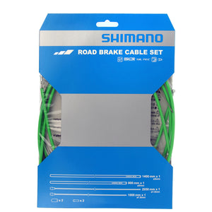 SHIMANO Kit Cables Gaines De Frein PTFE Road PTFE Green