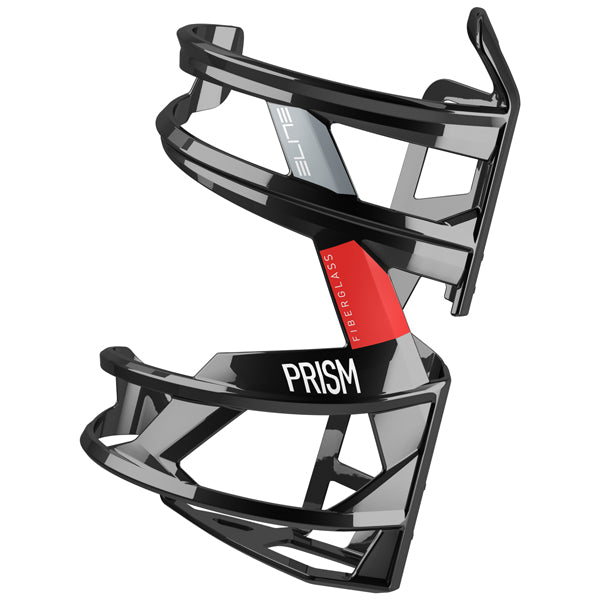 Porte-bidon latéral Elite Prism – Gauche Noir brillant graphique rouge