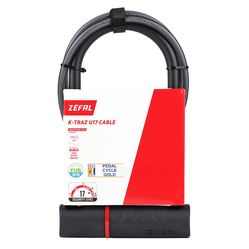 Antivol U à clé Zefal K-Traz U17 115 x 230 mm Ø 17 mm avec câble 1,2 m – vue 6