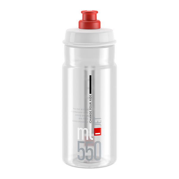 Bidon Elite Jet – Transparent logo rouge 550 ml