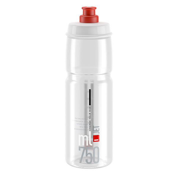 Bidon Elite Jet – Transparent logo rouge 750 ml