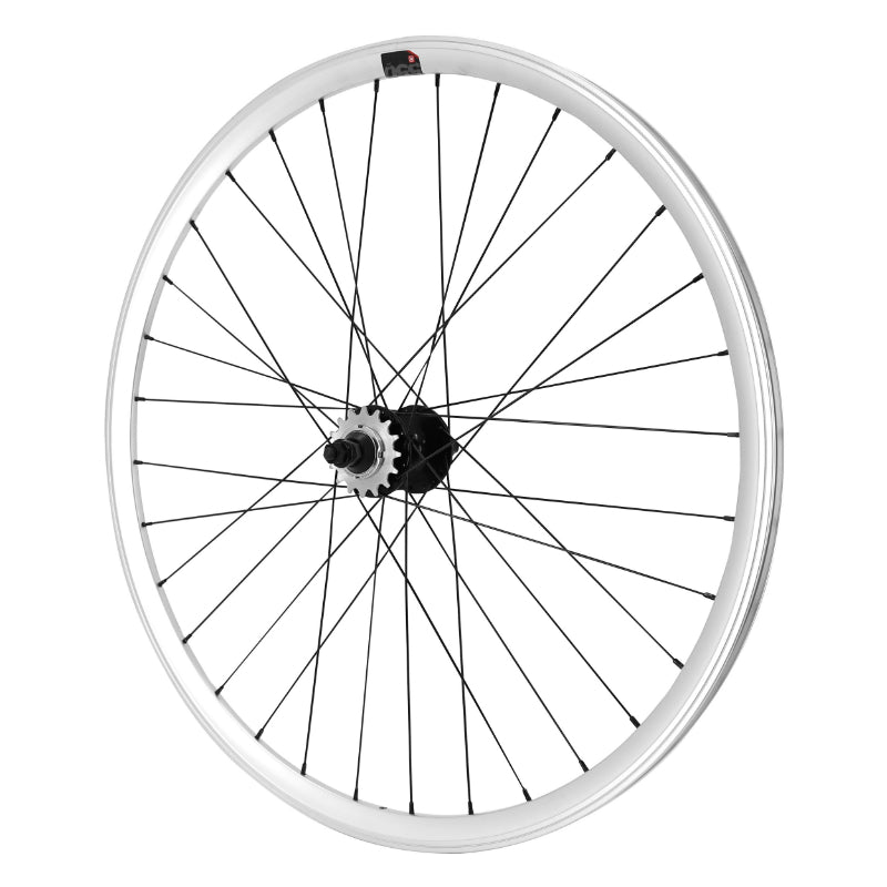 Roue route-fixie P2R à patin jante 17C profil 28 mm – Argent Arrière flip-flop pignon 16 dents