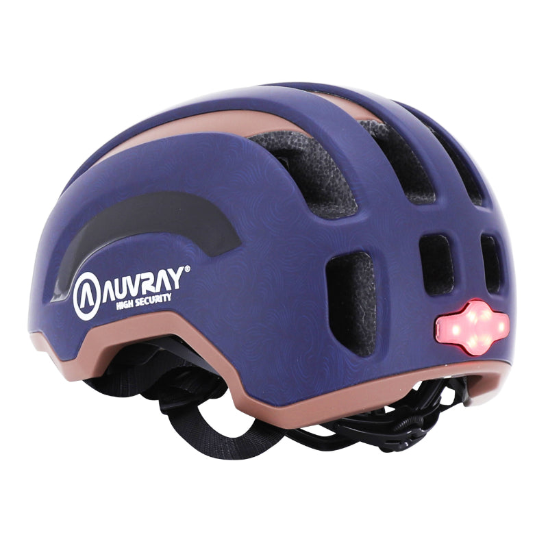 Casque urbain Auvray Safe bleu marine-marron avec éclairage intégré – vue 4
