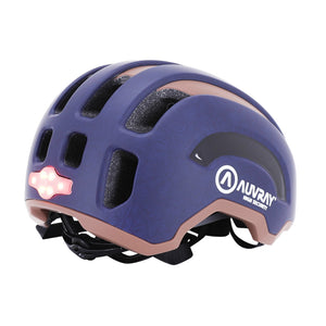 Casque urbain Auvray Safe bleu marine-marron avec éclairage intégré – vue 2