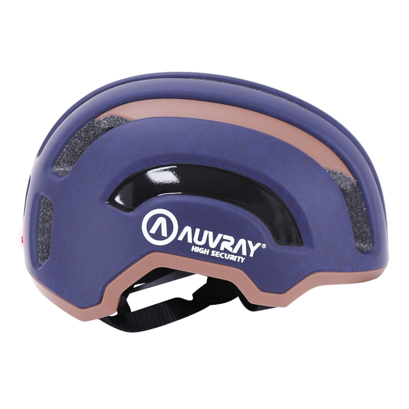 Casque urbain Auvray Safe bleu marine-marron avec éclairage intégré