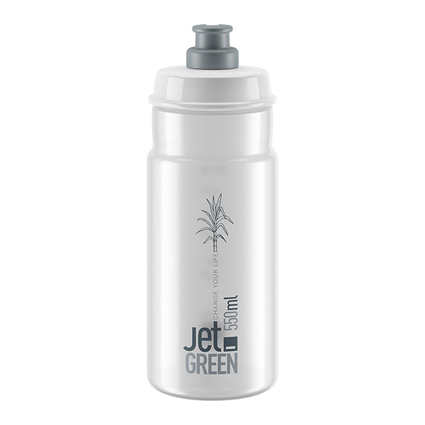 Bidon Elite Jet Sugar Cane biosourcé – Transparent logo gris 550 ml