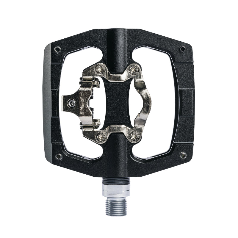 Pédales mixtes gravel-VTT Switch alu CNC compatibles SPD (paire) – Mixte noir 90 x 90 mm
