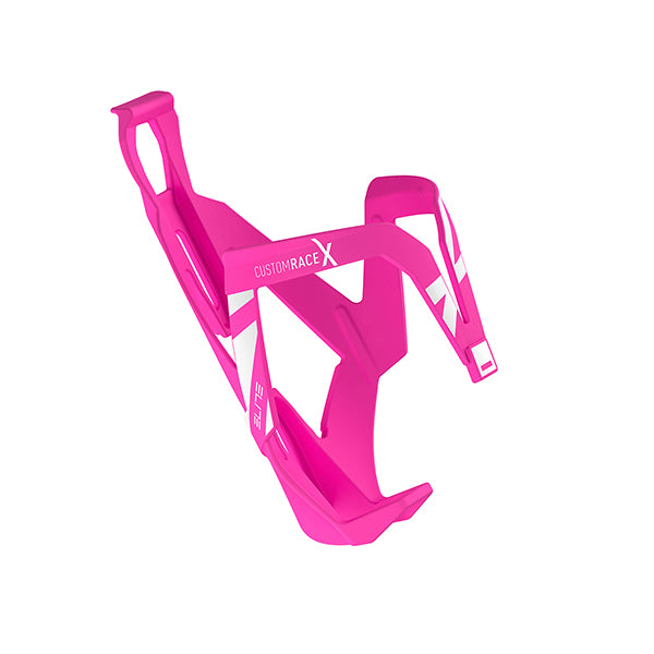 Porte-bidon Elite Custom Race X – Rose fluo logo blanc