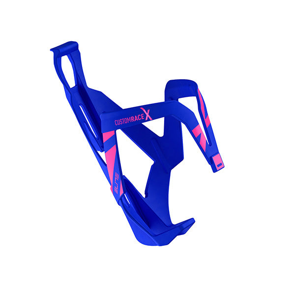 Porte-bidon Elite Custom Race X – Bleu Lumi Skin logo magenta
