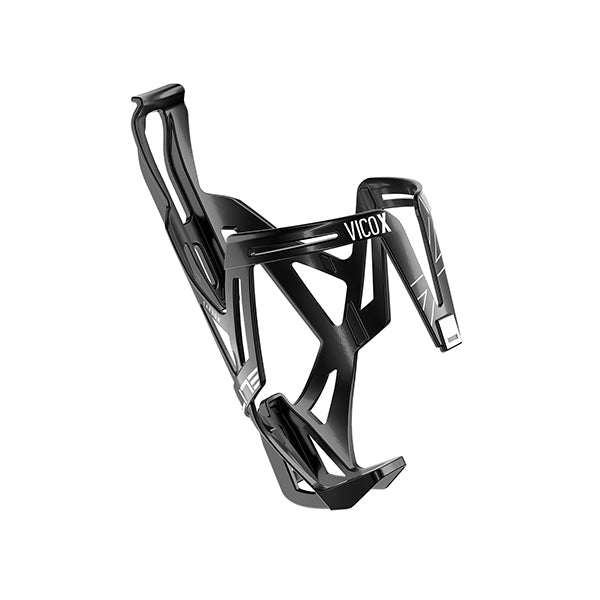 Porte-bidon carbone Elite Vico X – Noir brillant logo blanc