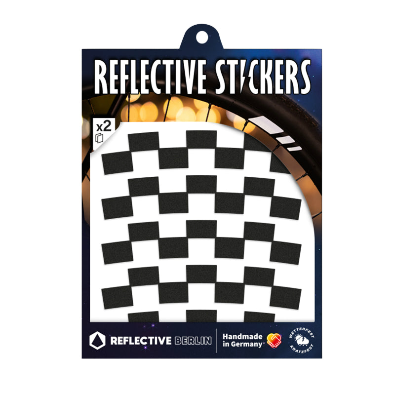Stickers réfléchissants de roue Reflective Berlin 20 mm – Checker noir