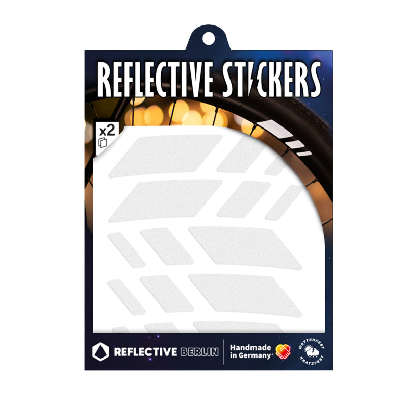 Stickers réfléchissants de roue Reflective Berlin 20 mm – Racer blanc