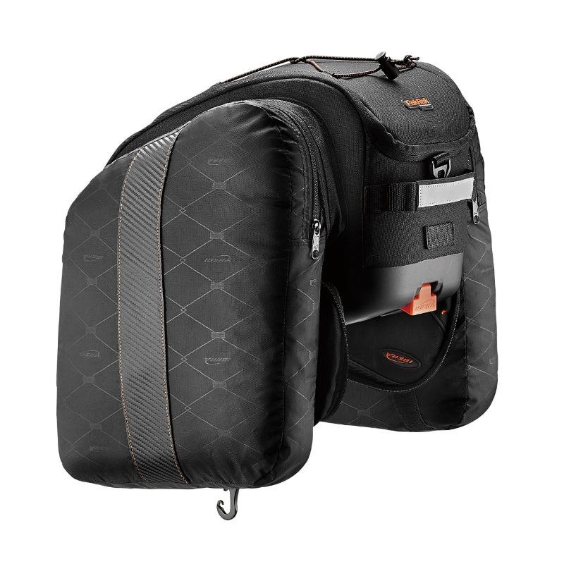 Sacoche arrière Ibera Commuter 15 L noire avec plaque
