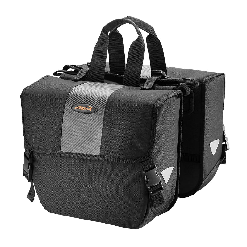 Sacoche arrière double Ibera Adjustable 24 L noire