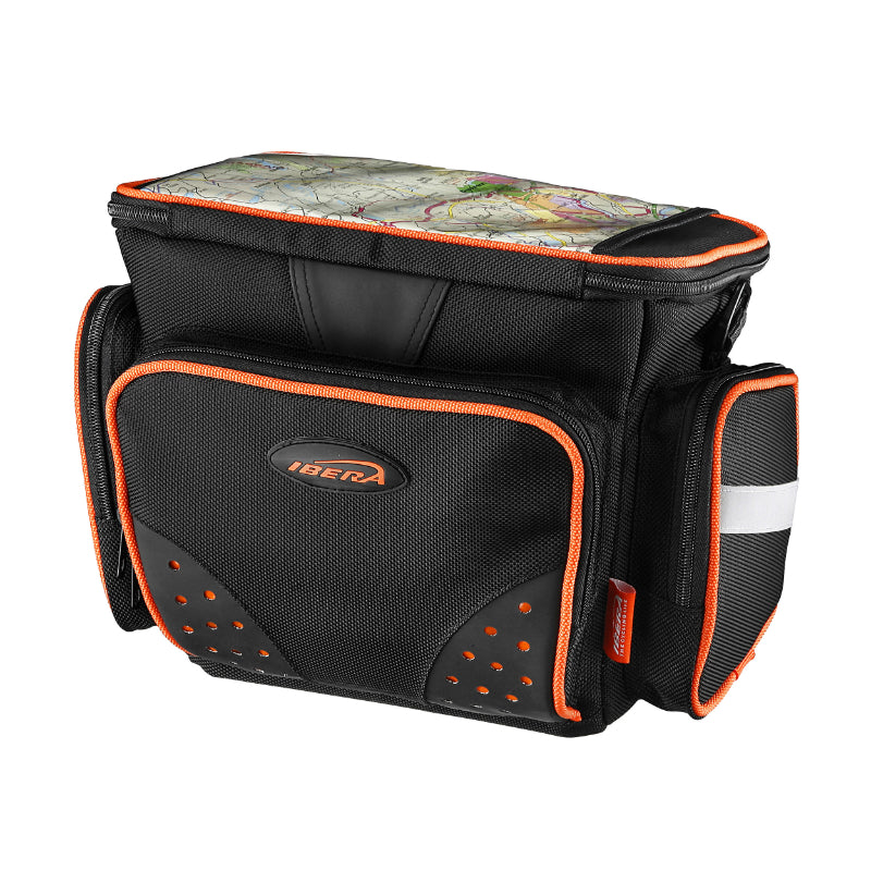 Sacoche de cintre Ibera 7 L noire liseré orange fixation clip