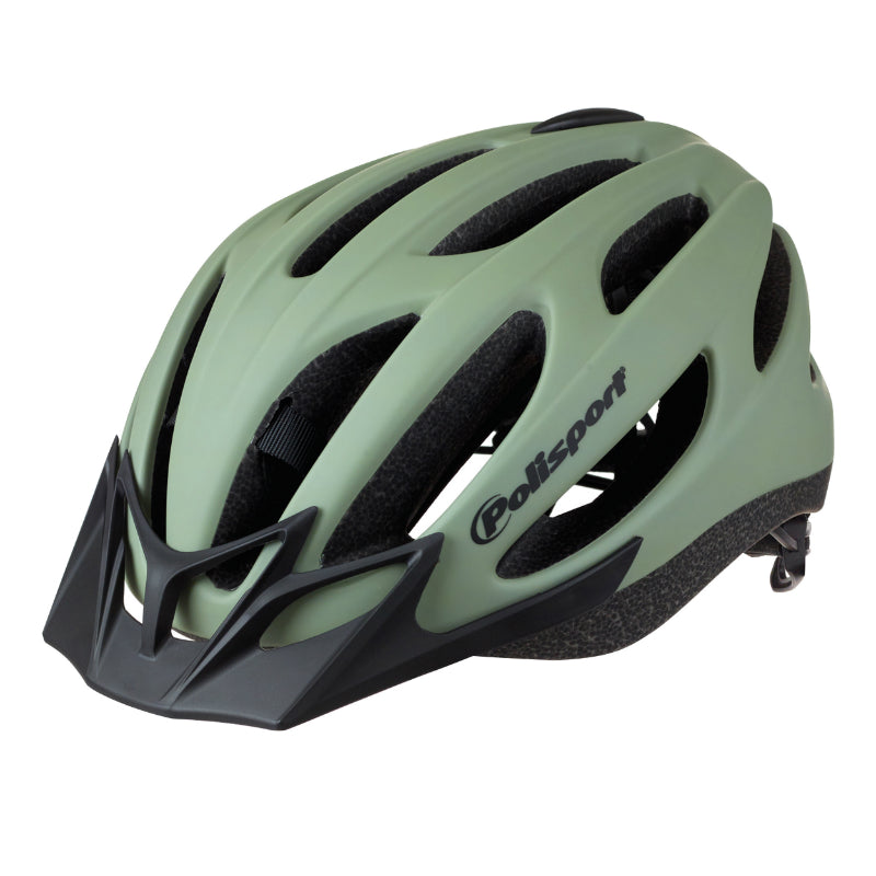 Casque urbain Polisport Sport Flow In-Mold avec visière – Vert mat 54-58