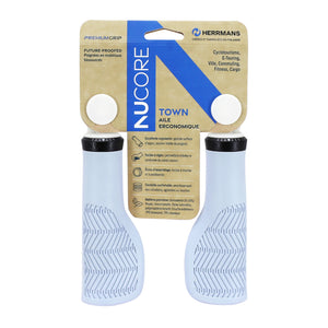 Poignées ergonomiques city Herrmans Nucore Town Lock-On 130 mm (paire) – Bleu clair