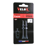 Valves tubeless Velox alu noir (paire) – Presta 44 mm