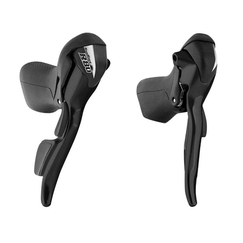 Leviers-manettes route Sunrace alu noir compatible Shimano (paire) – 8 v triple