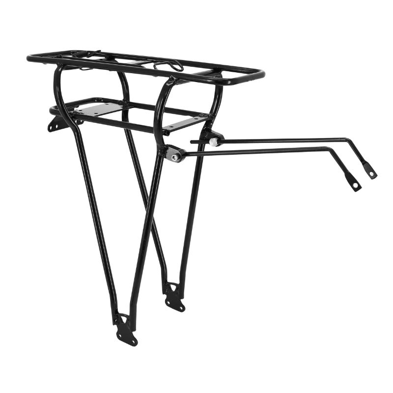 Porte-bagages arrière double à tringles alu noir 28" avec support batterie Ansmann