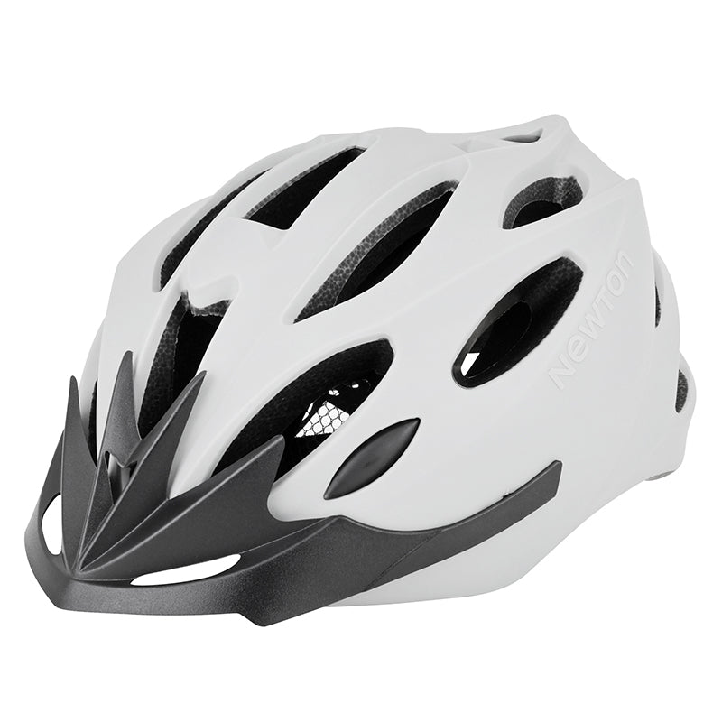 Casque vélo Newton Sport route-VTT avec visière, boucle Fidlock – Gris clair mat 58-61
