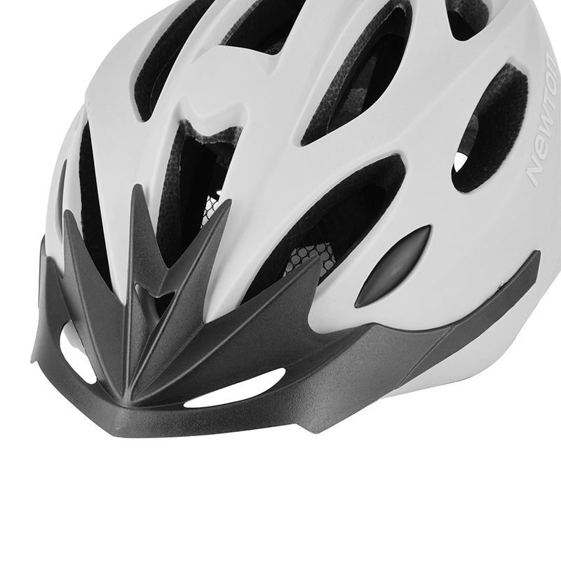 Casque vélo Newton Sport route-VTT avec visière, boucle Fidlock – Gris clair mat 55-58