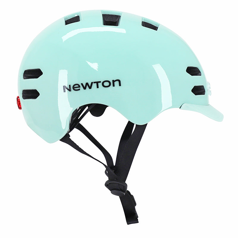 Casque vélo urbain Newton V4 avec éclairage intégré et visière – Vert pastel 58-61