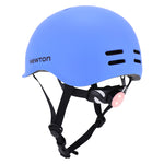 Casque vélo urbain Newton Urban avec visière et éclairage – Bleu mat 58-61
