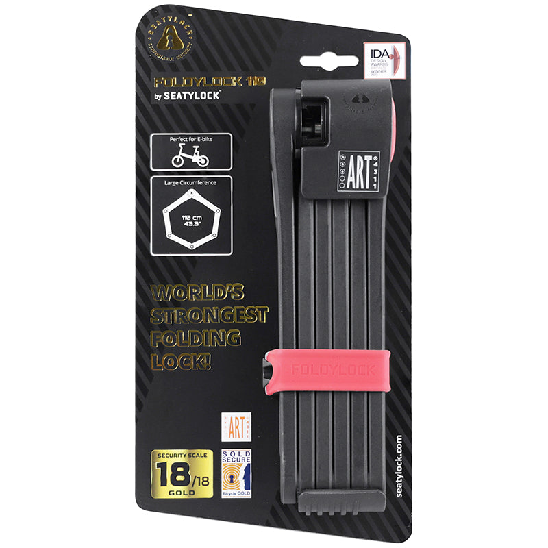 Antivol pliant à clé Seatylock Elite 110 cm noir-rouge – vue 6