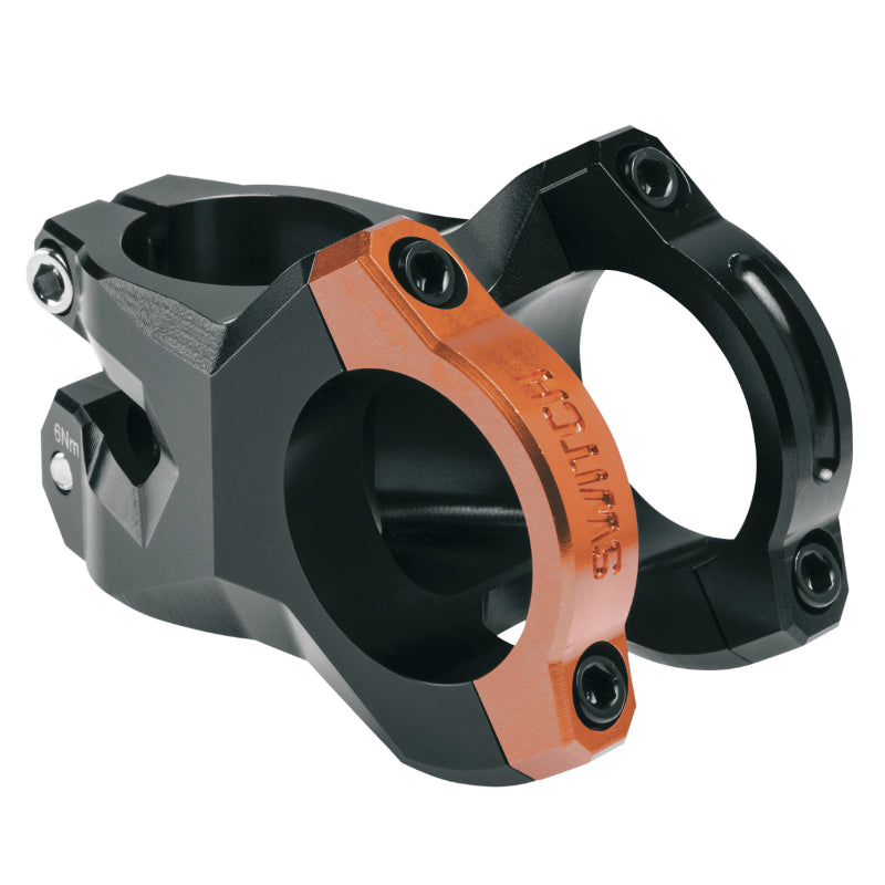 Potence VTT DH Switch Rocker alu CNC 35 mm – Noir-orange 45 mm
