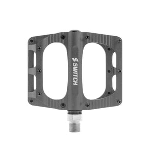 Pédales plateforme VTT Switch Freeride alu CNC 100 x 90 mm à picots (paire) – Gris