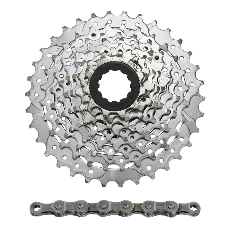 Pack cassette Sunrace M96 9 vitesses 11-34 et chaîne CNM94 116 maillons