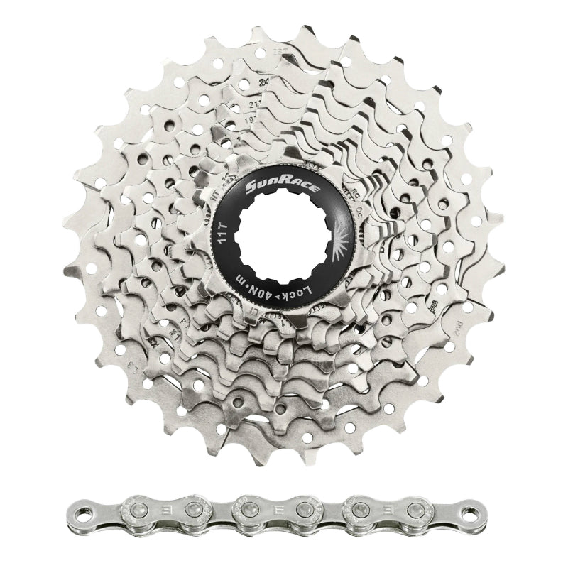 Pack cassette Sunrace RS1 10 vitesses 11-28 et chaîne CN10A 116 maillons