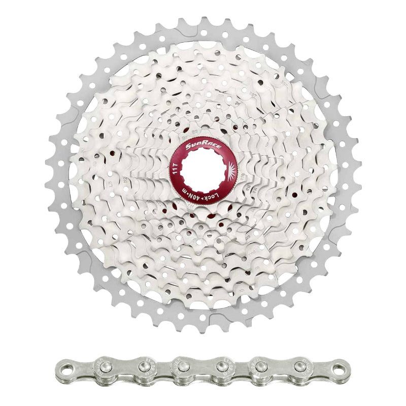 Pack cassette Sunrace MS8 11 vitesses 11-46 et chaîne CN11A 126 maillons