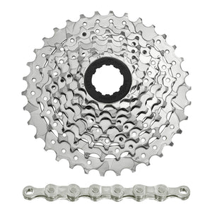 Pack cassette Sunrace M66 8 vitesses 11-32 et chaîne CNM84 116 maillons