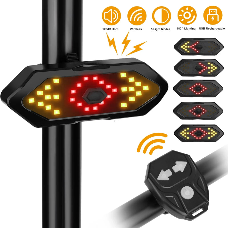 Éclairage arrière USB P2R à LED avec clignotants et télécommande – vue 2