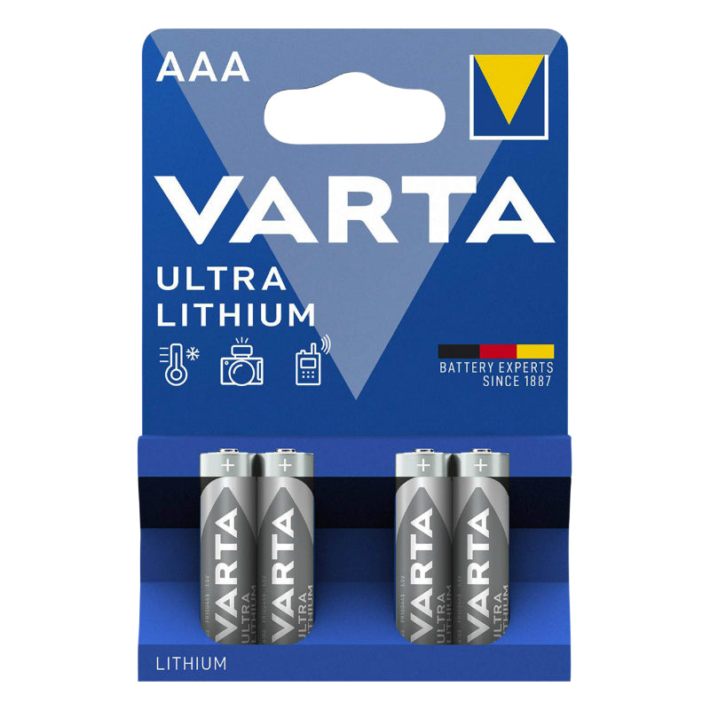 Piles AAA LR03 Varta Ultra Lithium (lot de 4)