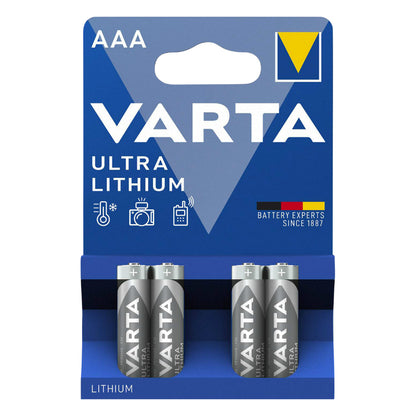 Piles AAA LR03 Varta Ultra Lithium (lot de 4)