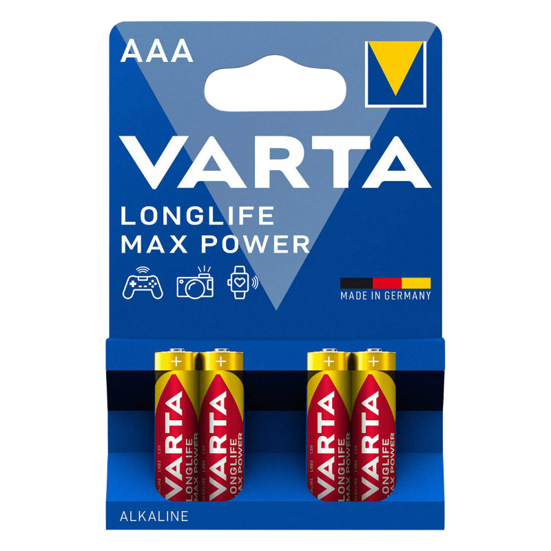 Piles AAA LR03 Varta Longlife Max Power (lot de 4)