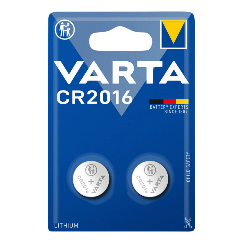 Piles bouton CR2016 Varta lithium 3 V (lot de 2)