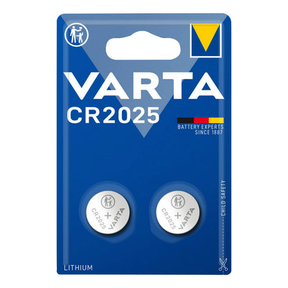 Piles bouton CR2025 Varta lithium 3 V (lot de 2)