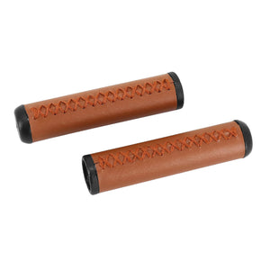 Poignées city Ddk simili cuir 125 mm (paire) – Marron clair