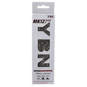 Chaîne VTT-VAE 12 vitesses YBN Flattop argent renforcée 136 maillons – vue 2