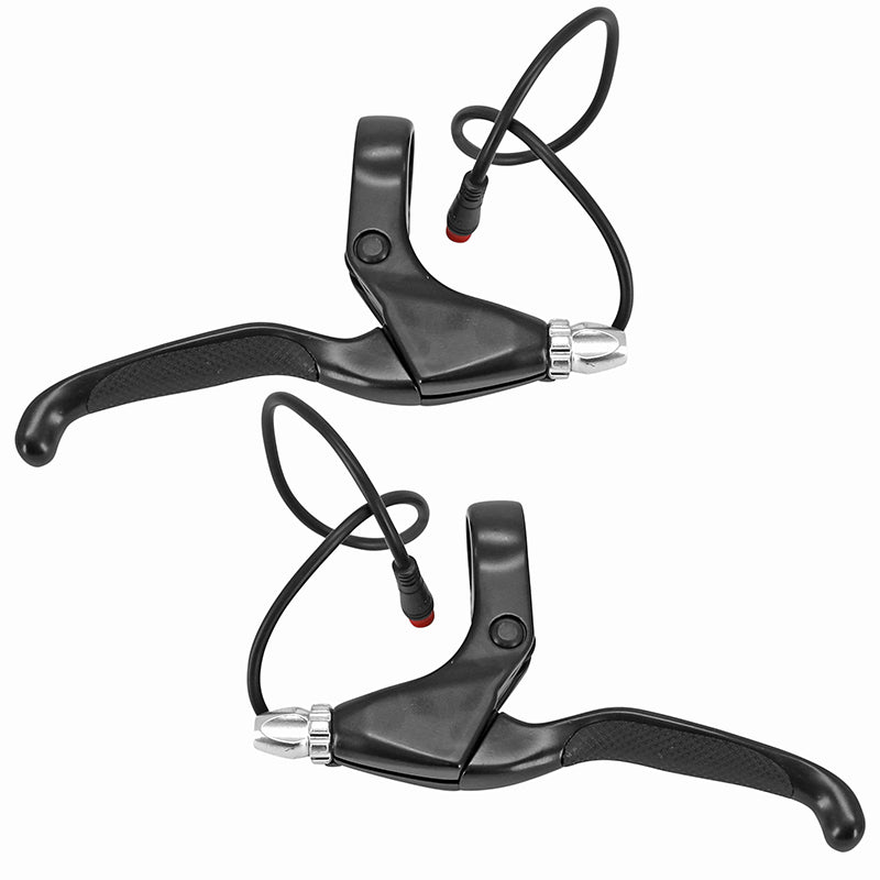Leviers de frein VAE P2R alu noir-argent avec câble 300 mm (paire)