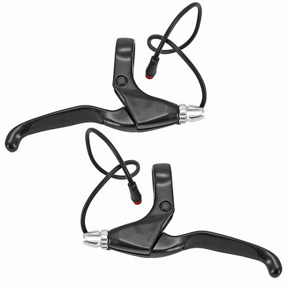 Leviers de frein VAE P2R alu noir-argent avec câble 300 mm (paire)