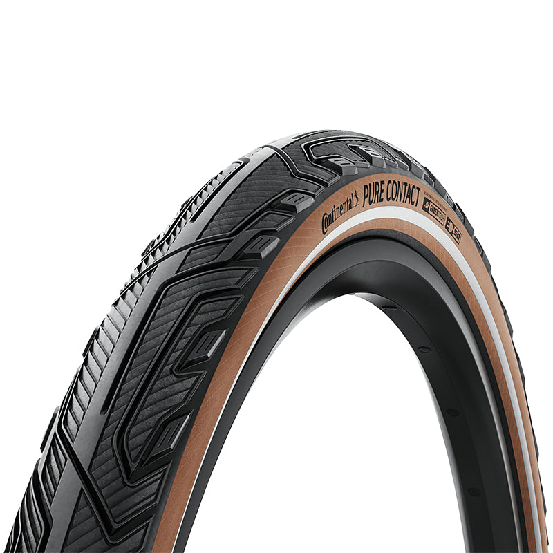 Pneu VTT urbain Continental Pure Contact noir flanc marron tubeless ready – 28 x 1,75 (47-622)