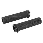 Poignées VTT-city Newton Lock On Rubber (paire) – Noir 130 mm avec bouchons